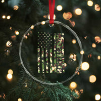 Wrestling American Flag Camo Wrestler Crystal Glass Ornament