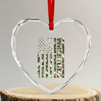 Wrestling American Flag Camo Wrestler Heart Crystal Glass Ornament