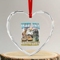 WTF is A Kilometer Heart Crystal Glass Ornament Funny USA Patriotic Bootleg Meme
