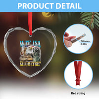 WTF is A Kilometer Heart Crystal Glass Ornament Funny USA Patriotic Bootleg Meme