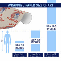 WTF is A Kilometer Wrapping Paper Roll Patriotic Eagle 4th of July USA American Flag