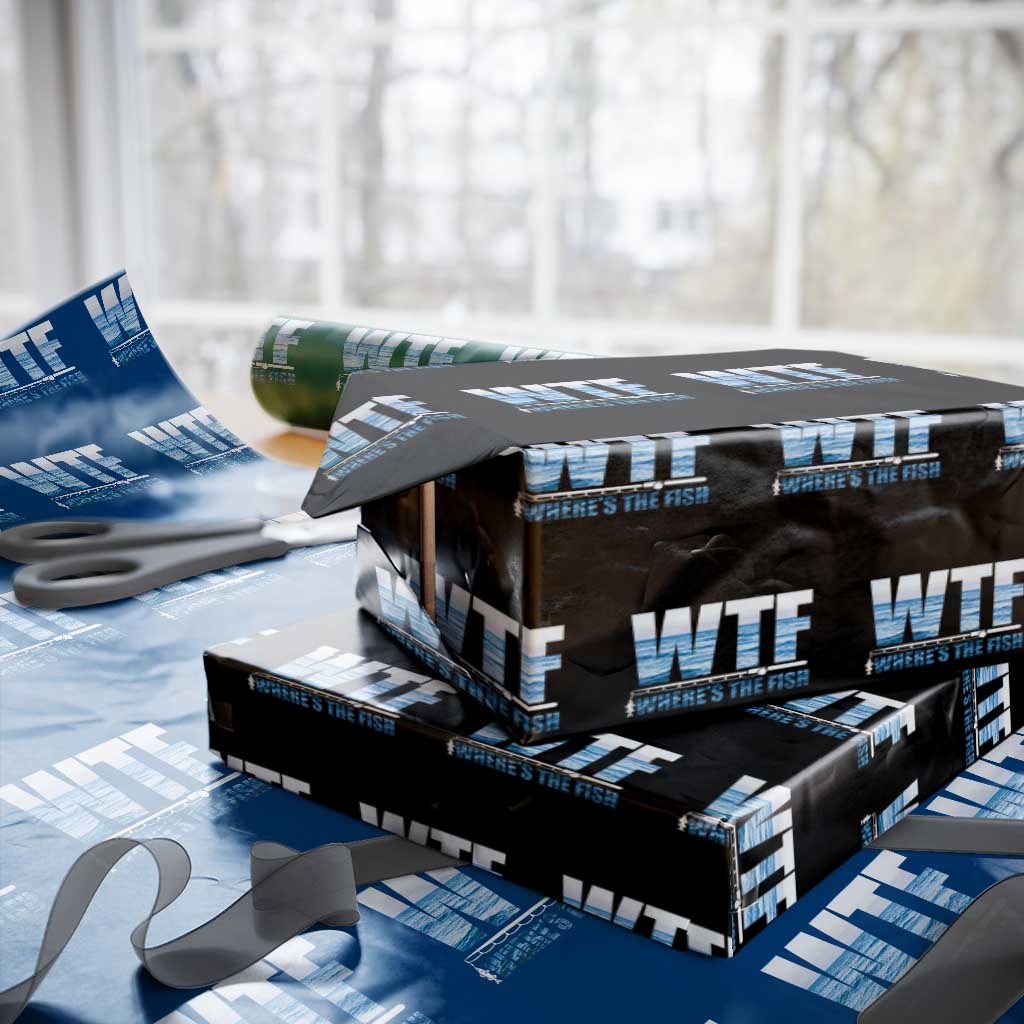 WTF Where's The Fish Wrapping Paper Roll Funny Fishing Gifts Fathers Day - Wonder Print Shop