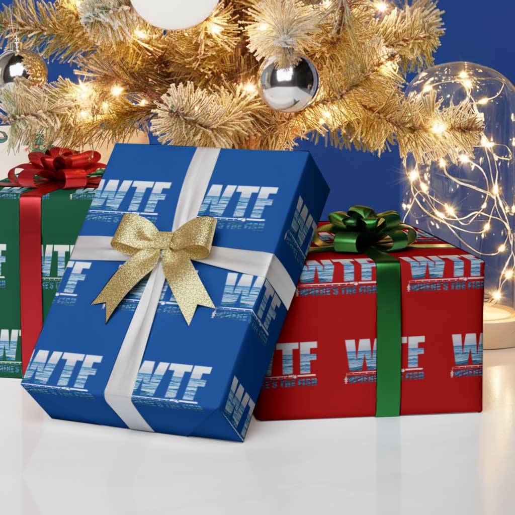 WTF Where's The Fish Wrapping Paper Roll Funny Fishing Gifts Fathers Day - Wonder Print Shop