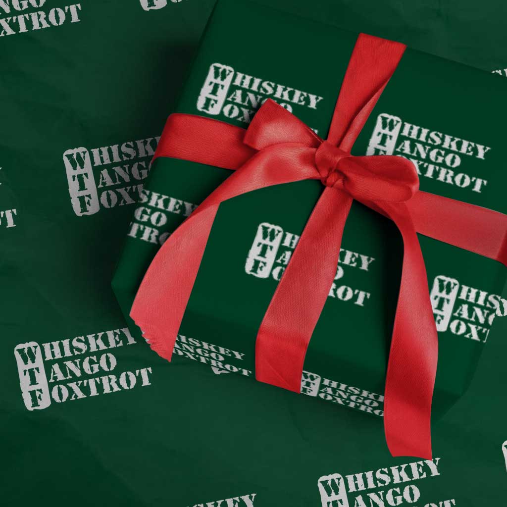 WTF Whiskey Tango Foxtrot Wrapping Paper Roll Military Phonetic Alphabet Funny