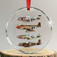 WW2 Warplanes B-17 P51 Crystal Glass Ornament Vintage WWII Fighter Planes Iconic Military Aircraft - Wonder Print Shop