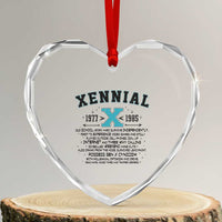Xennial Definition 1977 to 1985 Heart Crystal Glass Ornament Vintage Dictionary Style Graphic