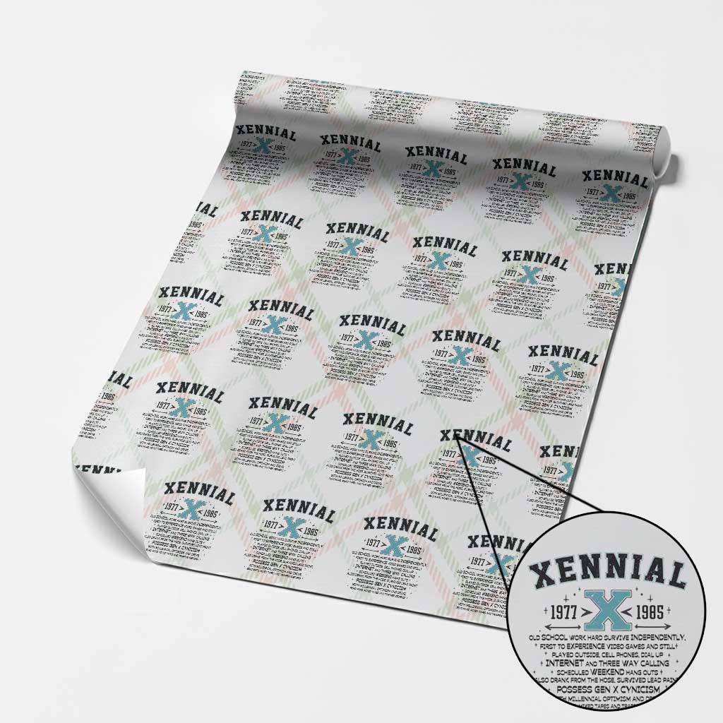 Xennial Definition 1977 to 1985 Wrapping Paper Roll Vintage Dictionary Style Graphic
