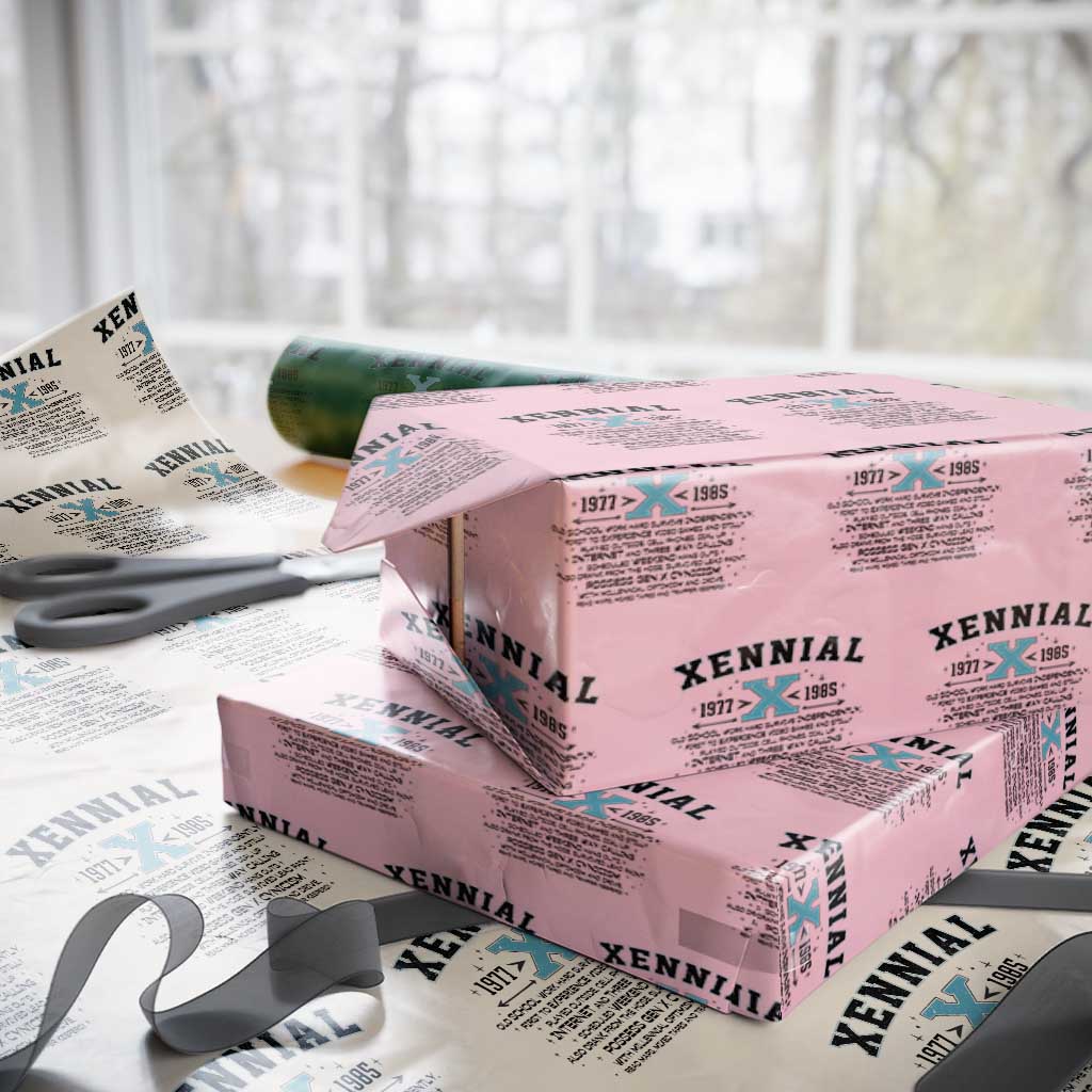 Xennial Definition 1977 to 1985 Wrapping Paper Roll Vintage Dictionary Style Graphic