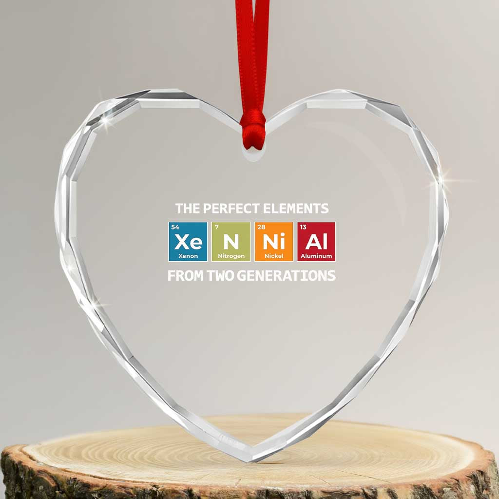 Xennial The Perfect Elements From Two Generations Heart Crystal Glass Ornament Periodic Table Science Graphic