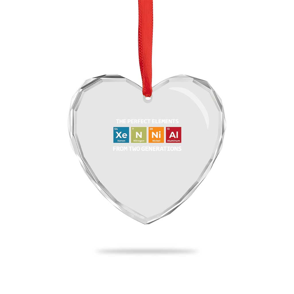 Xennial The Perfect Elements From Two Generations Heart Crystal Glass Ornament Periodic Table Science Graphic