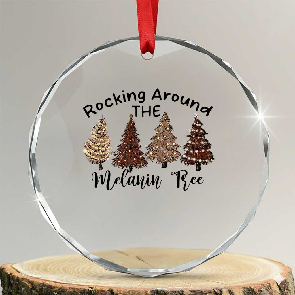 Xmas African American Crystal Glass Ornament Rocking Around The Melanin Tree Xmas Tree - Wonder Print Shop