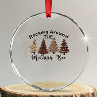 Xmas African American Crystal Glass Ornament Rocking Around The Melanin Tree Xmas Tree TS11