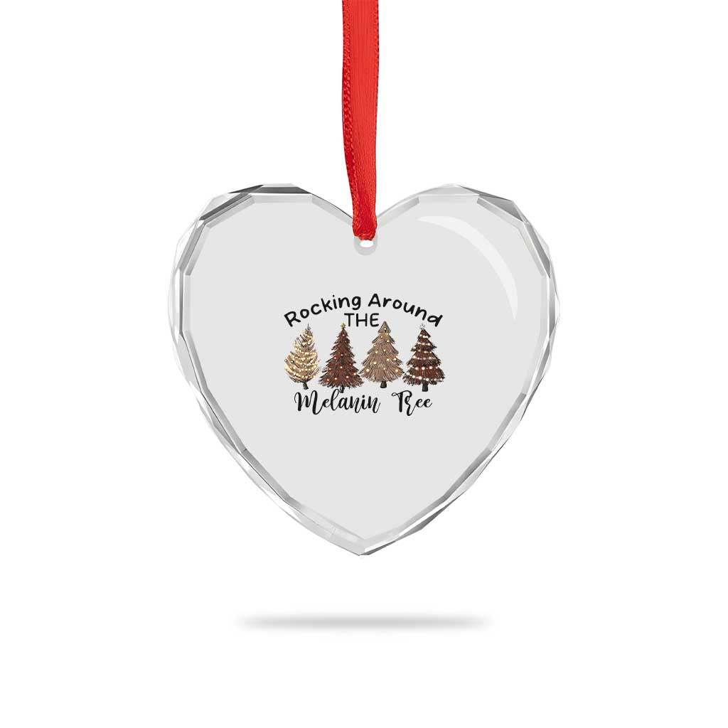 Xmas African American Heart Crystal Glass Ornament Rocking Around The Melanin Tree Xmas Tree - Wonder Print Shop