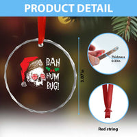 Xmas Bah Humbug Skull Santa Hat Crystal Glass Ornament TS09