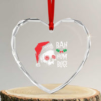 Xmas Bah Humbug Skull Santa Hat Heart Crystal Glass Ornament - Wonder Print Shop