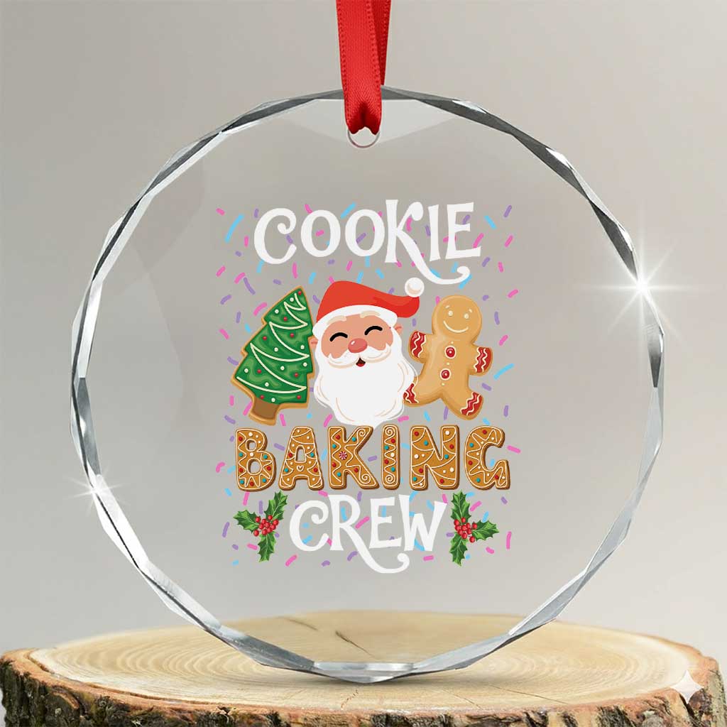 Xmas Baking Crew Crystal Glass Ornament Cute Cookie Santa Gingerbread TS09