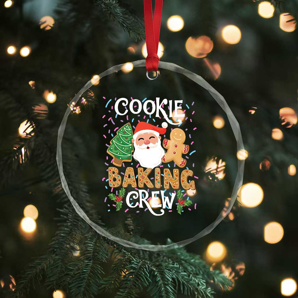 Xmas Baking Crew Crystal Glass Ornament Cute Cookie Santa Gingerbread TS09