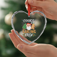 Xmas Baking Crew Heart Crystal Glass Ornament Cute Cookie Santa Gingerbread - Wonder Print Shop