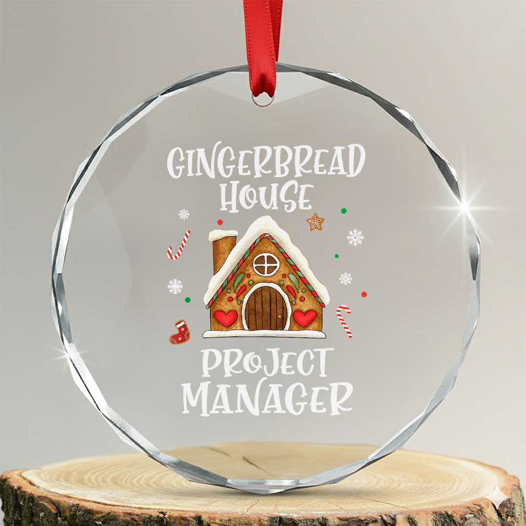 Xmas Baking Crystal Glass Ornament Gingerbread House Project manager Decorating TS09