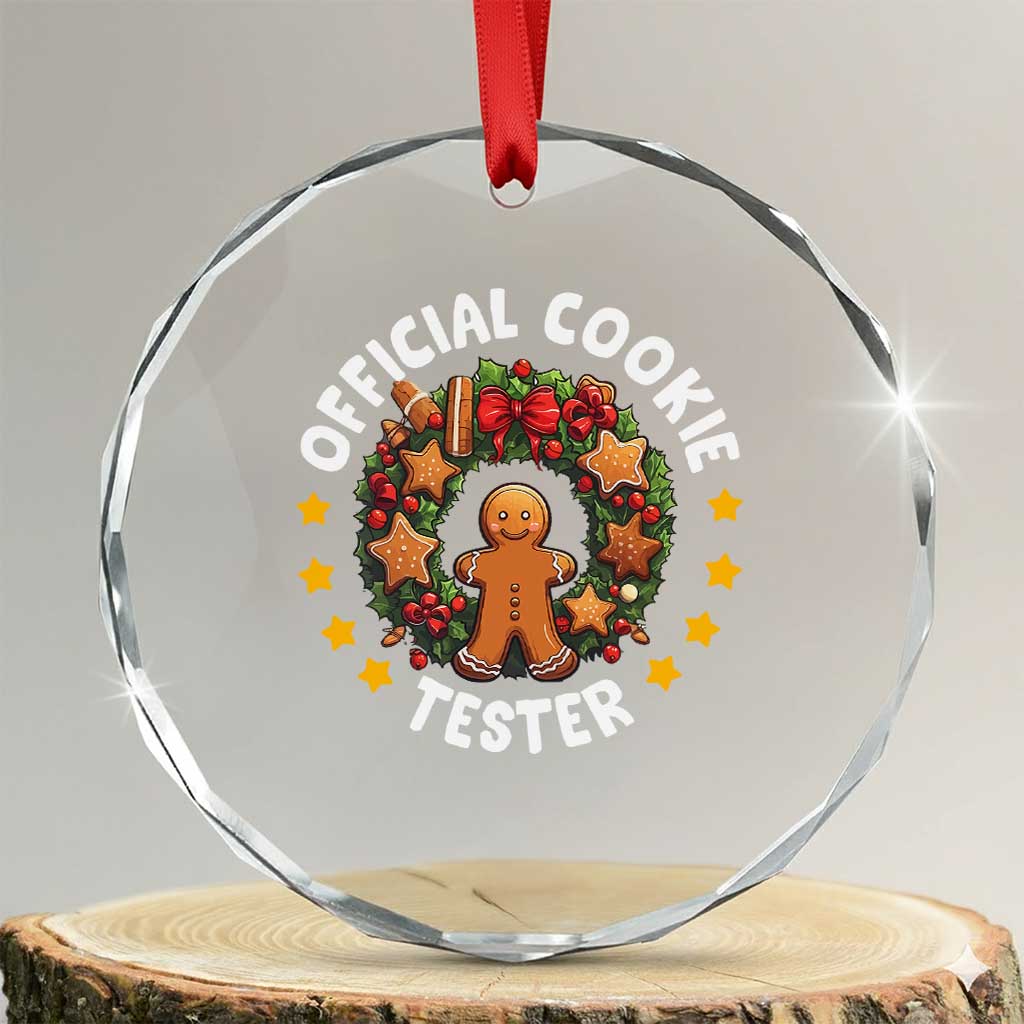 Xmas Baking Crystal Glass Ornament Official Cookie Tester Gingerbread Men TS09