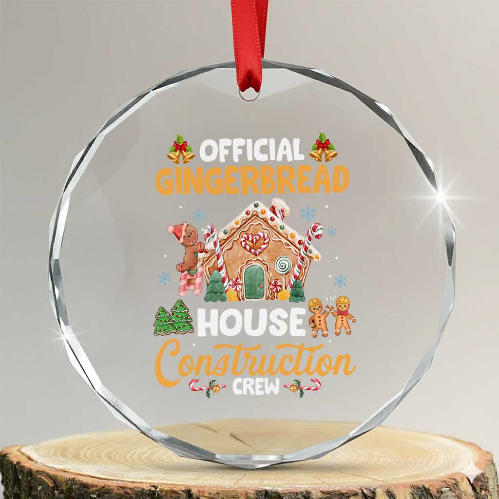 Xmas Baking Crystal Glass Ornament Official Gingerbread House Construction Crew TS09