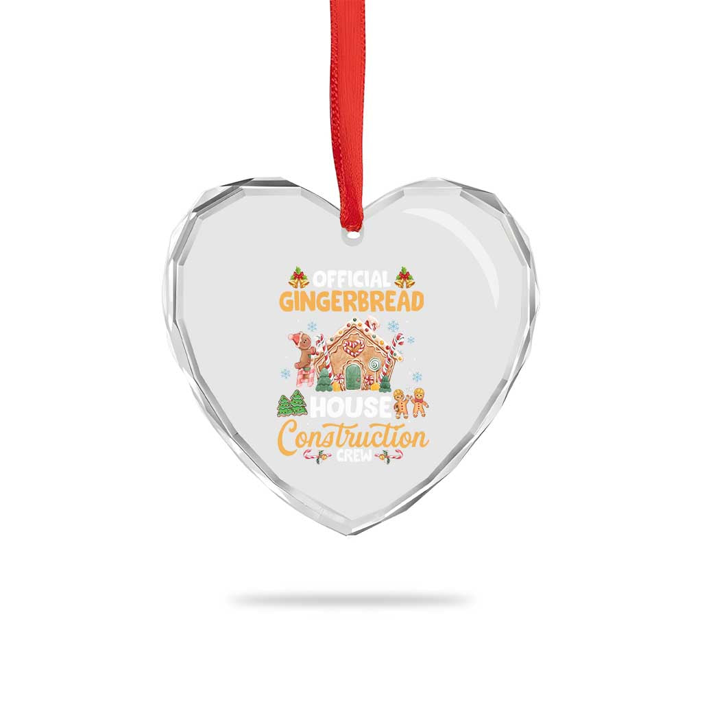 Xmas Baking Heart Crystal Glass Ornament Official Gingerbread House Construction Crew - Wonder Print Shop