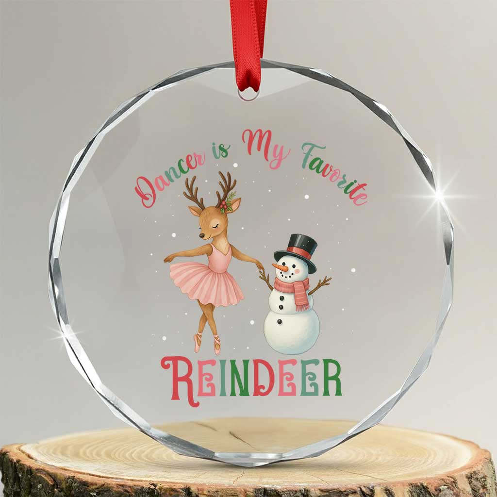 Xmas Ballet Reindeer Crystal Glass Ornament Dancer Is My Favorite Reindeer Gift TS12