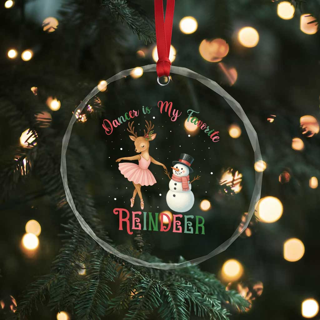 Xmas Ballet Reindeer Crystal Glass Ornament Dancer Is My Favorite Reindeer Gift TS12
