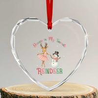 Xmas Ballet Reindeer Heart Crystal Glass Ornament Dancer Is My Favorite Reindeer Gift - Wonder Print Shop