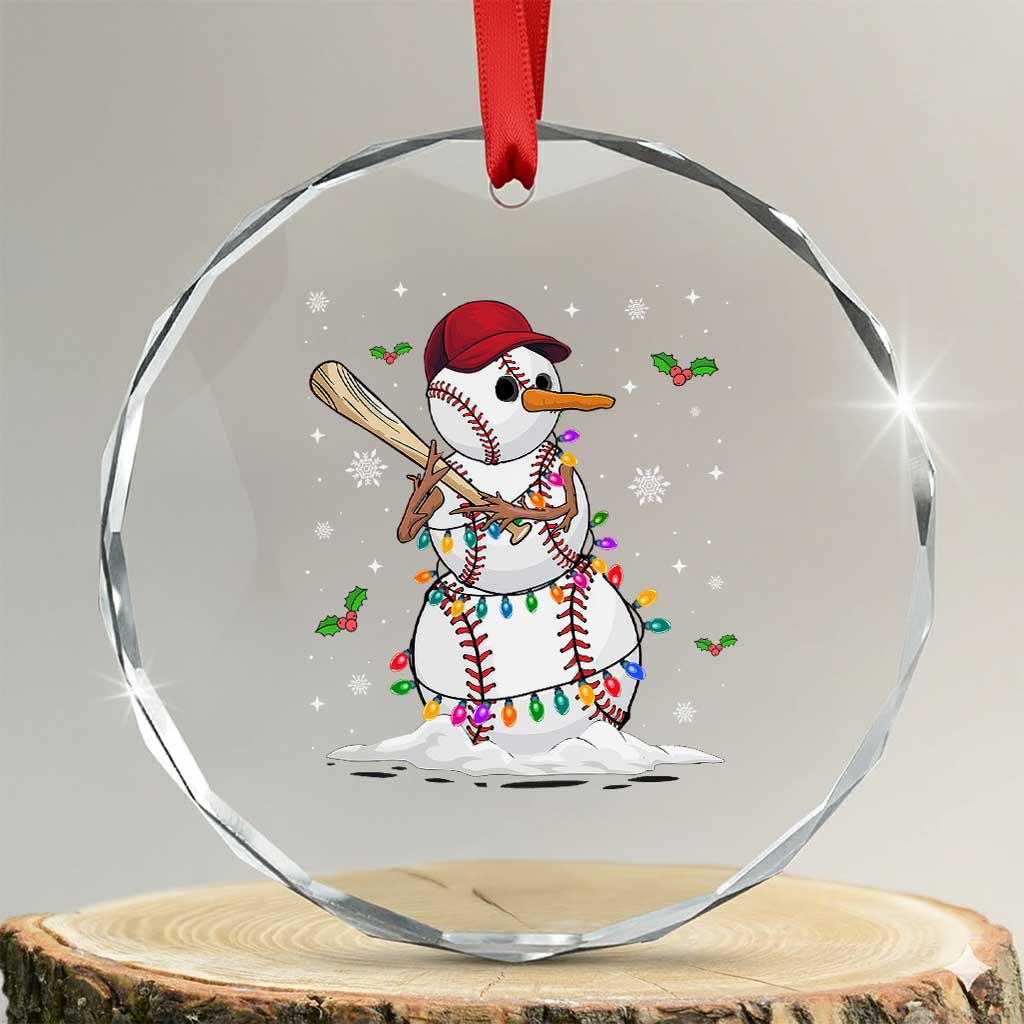 Xmas Baseball Player Crystal Glass Ornament Snowman Balls Xmas Gifts Santa Sports Men Boys TS10
