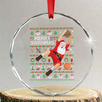 Xmas Basketball Crystal Glass Ornament Merry Swishmas Santa Baseketball Player TS09