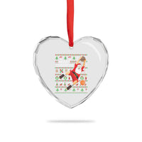 Xmas Basketball Heart Crystal Glass Ornament Merry Swishmas Santa Baseketball Player - Wonder Print Shop