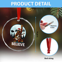 Xmas Bigfoot Crystal Glass Ornament Believe Funny Santa Rock N Roll TS12