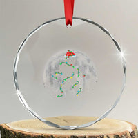 Xmas Bigfoot Crystal Glass Ornament Sasquatch with Santa Hat Xmas Tree Lights TS02