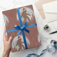 Xmas Bigfoot Wrapping Paper Roll Sasquatch with Santa Hat Xmas Tree Lights