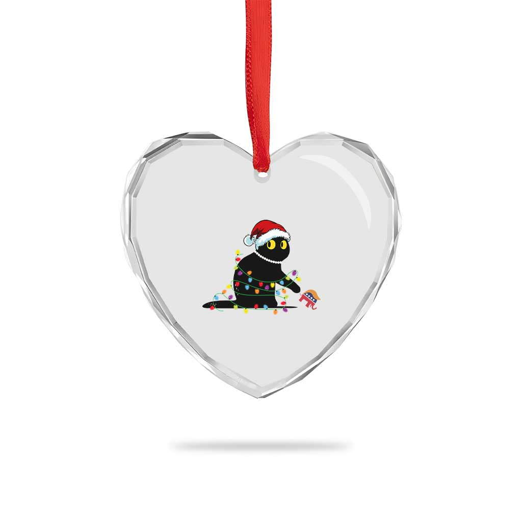 Xmas Black Cat Heart Crystal Glass Ornament Knock Over Elephant Funny Xmas - Wonder Print Shop
