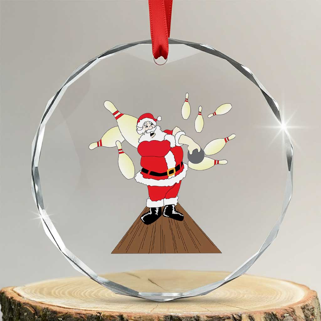 Xmas Bowling Crystal Glass Ornament Funny Santa Playing Bowling Merry Christmas TS09