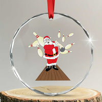 Xmas Bowling Crystal Glass Ornament Funny Santa Playing Bowling Merry Christmas TS09