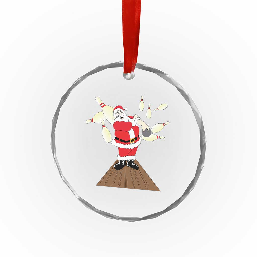 Xmas Bowling Crystal Glass Ornament Funny Santa Playing Bowling Merry Christmas TS09