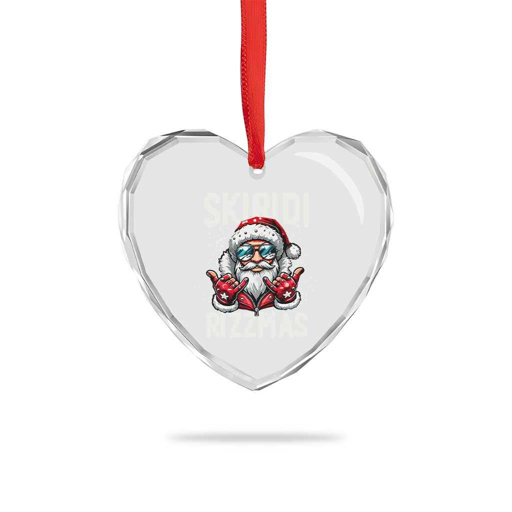 Xmas Bruh Heart Crystal Glass Ornament Green Xmas Santa Hat Festive Vibe - Wonder Print Shop