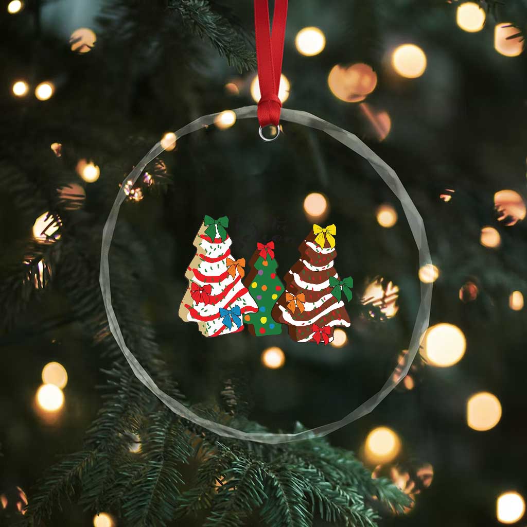 Xmas Cake Tree Bow Crystal Glass Ornament Tis The Season TS10