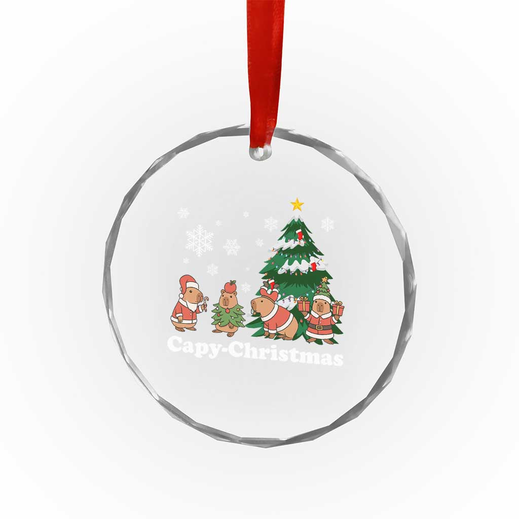 Xmas Capybara Crystal Glass Ornament Funny Capy Xmas Gift Idea TS12