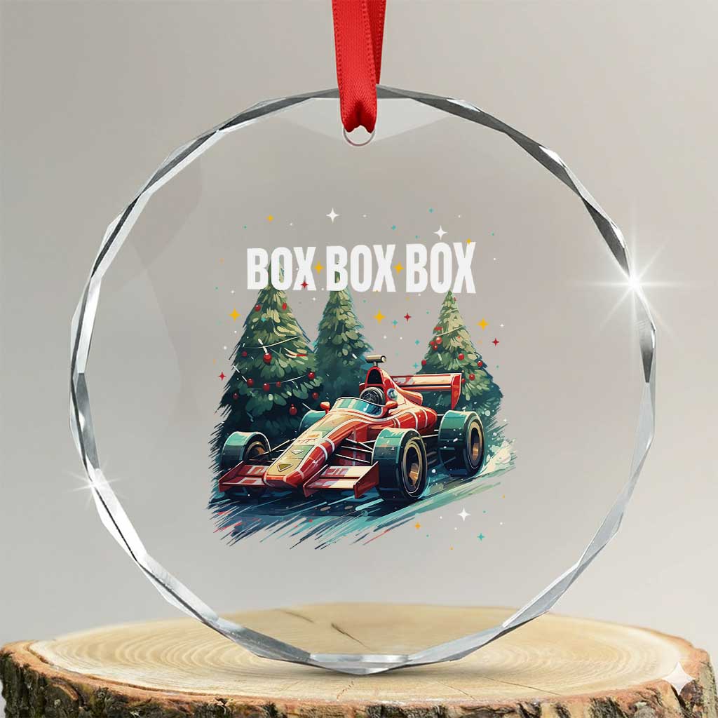 Xmas Car Racing Crystal Glass Ornament Box Box Box Xmas Tree Colorful Light TS09