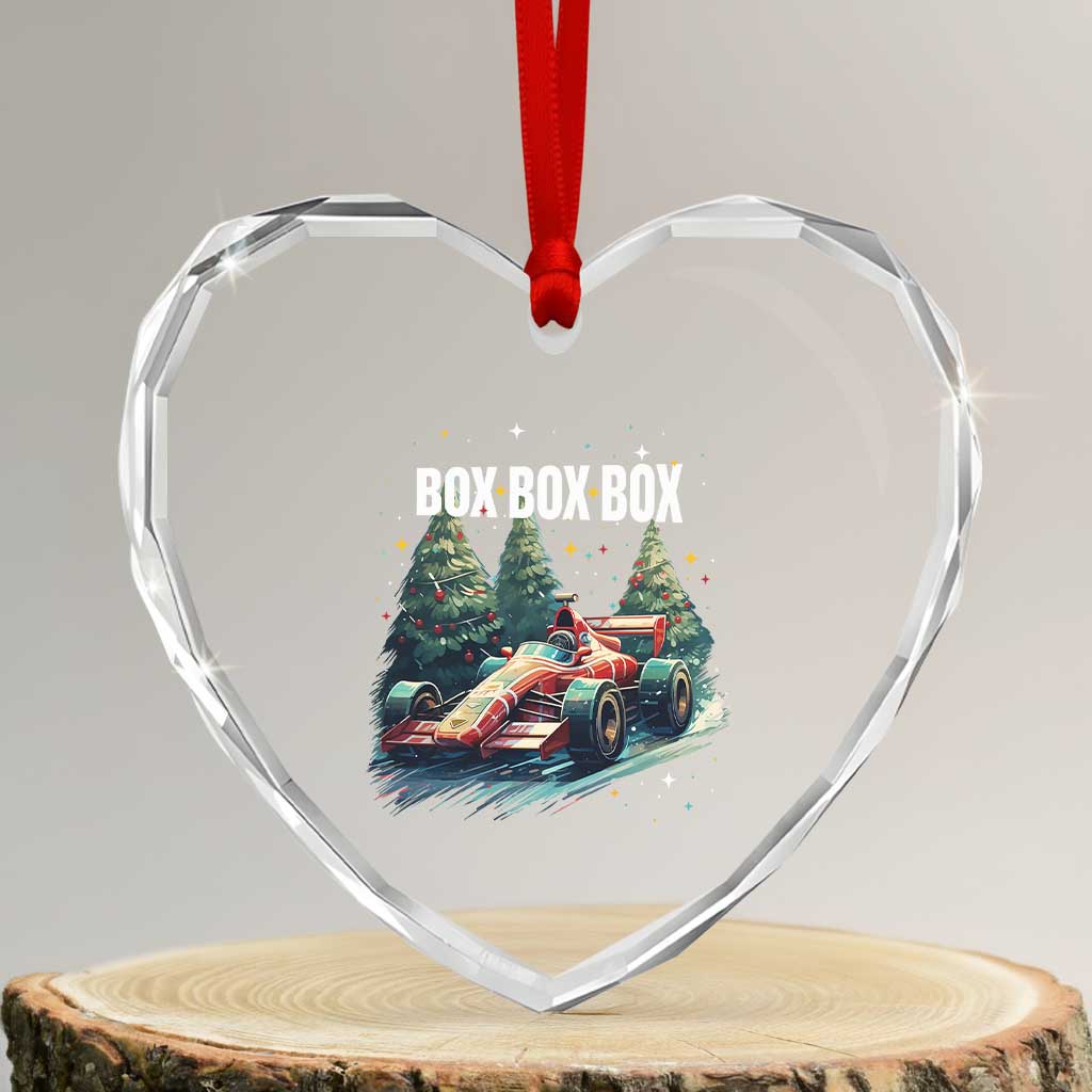 Xmas Car Racing Heart Crystal Glass Ornament Box Box Box Xmas Tree Colorful Light - Wonder Print Shop