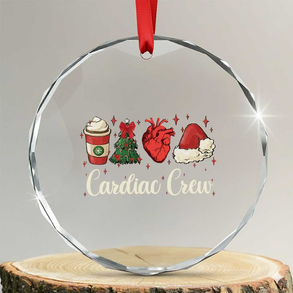 Xmas Cardiac Nurse Crystal Glass Ornament Cardiac Crew Anatomical Xmas Heart Anatomy Tree Bow - Wonder Print Shop