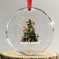 Xmas Cat Crystal Glass Ornament Santa Paw And Claw Cats Xmas Tree TS09