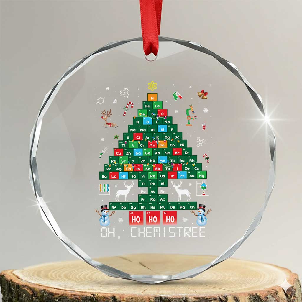 Xmas Chemistry Teacher Crystal Glass Ornament Oh Chemistree Laboratory Lab Tech Teacher Xmas Gift TS10