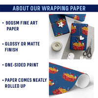 Xmas Chicken Nuggets Wrapping Paper Roll Funny Food Lover Gift - Wonder Print Shop