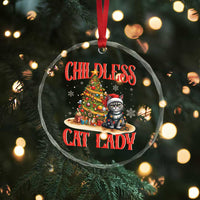 Xmas Childless Cat Lady Crystal Glass Ornament Funny Cat Christmas Light Tree TS09