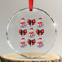 Xmas Coquette Crystal Glass Ornament Girly Xmas Disco Snowman Bow TS10